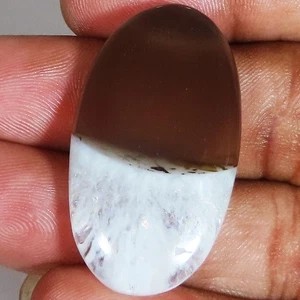 52,05 kt 100 % natürlicher Eis Solar Quarz oval Cabochon Edelstein 21 x 38 x 6 mm UT90 - Bild 1 von 6