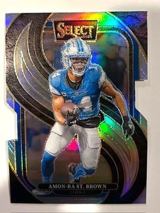 2024 Panini Select Premier Amon-Ra St. Brown Silver Prizm Die Cut #18 Lions - Picture 1 of 2