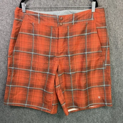Columbia 男式泳裤/板短裤橙色格子尺寸 38W 速干 — 第 1/4 张图片