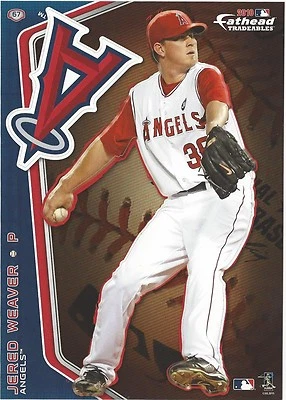 JERED WEAVER FATHEAD TRADEABLES CALIFORNIA LA ANGELS REMOVABLE STICKER 2010 #67 - Image 1 of 4