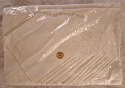 Vintage Elegant EGYPTIAN COTTON Ivory TABLECLOTH 12 Matching NAPKIN Set Jacquard - Image 1 of 4