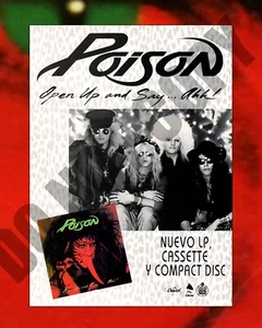 1988 Poison New Album Open Up and Say...Ahh! Magazine Promo Ad Repro 8x10 Photo - Picture 1 of 1