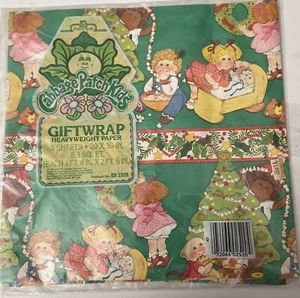 Vintage Cabbage Patch Kids Christmas Wrapping Paper 2 Sheets - Picture 1 of 5