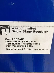 wescol einstufiger Gasregler Propan 20bar - Bild 1 von 1