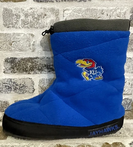 180s NCAA Kansas Jayhawks Fleece Bootie Slipper Kansas Blue Size Medium Wm 9-9.5 Cover