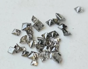 1.5-2.5mm Gray Salt & Pepper Princess Cut Diamond, Melee Accent Diamond 10 Pcs - Picture 1 of 9