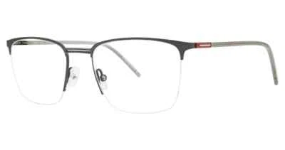 Morel Lightec 30248L GR12 Black/Red Square  Half RimEyeglasses Frame 55-21-150 - Image 1 of 3