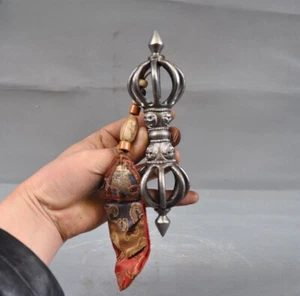 Budismo Tibetano Meteorito Calavera de Hierro Phurpa Dorje Mestle Vajra Talismanes FaQi - Imagen 1 de 15