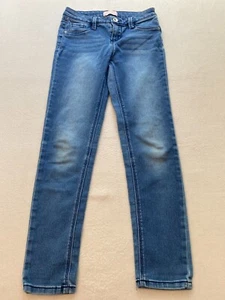 Squeeze Jeans Girls Size 10 Blue Denim Stretch Regular Straight Button Zip Fly - Picture 1 of 10