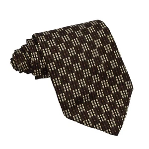 Corbata para hombre Kenneth Cole New York geométrica marrón crema negra 59 pulgadas - Imagen 1 de 6