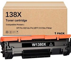 1 Pack 138X Toner Cartridge W1380X Compatible for Pro 3001dw Pro MFP 3101fdw - Picture 1 of 6