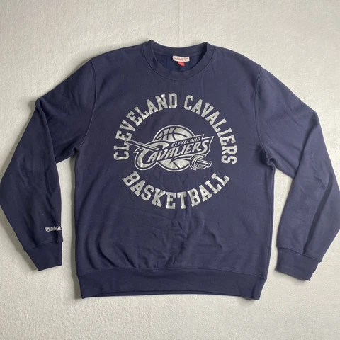 Cleveland Cavaliers Mitchell & Ness NBA Crewneck Sweater Pullover Blue Mens Sz L Cover