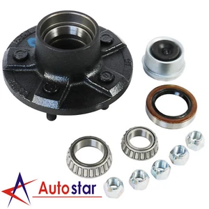 Kits de buje de rueda loca de remolque con rodamientos 5 en 4,5 para eje de 3500 libras 1/2"-20 rosca - Imagen 1 de 10