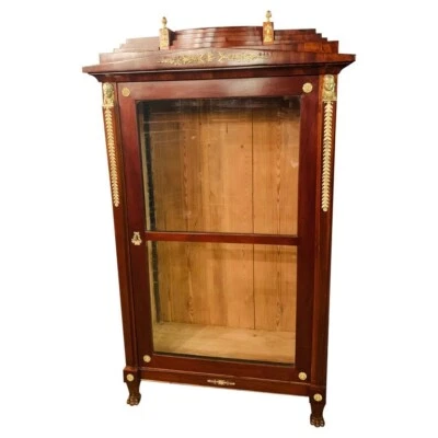 Vitrina francesa de caoba en estilo antiguo imperio del siglo XIX Foto 1 de 4
