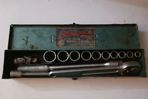 Billings Vitalloy 14 Stück 12 S. 1/2" Antrieb SAE Steckschlüsselsatz mit Metallbox VNG USA - Bild 1 von 23