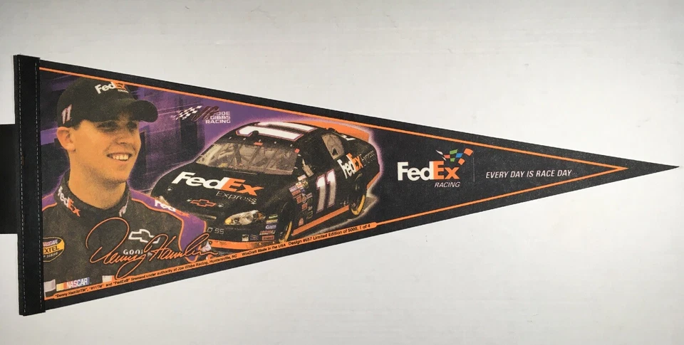DENNY HAMLIN #11 FEDX MONTE CARLO CHEVY NASCAR 12 «X 30» ВОЙЛОЧНЫЙ НАСТЕННЫЙ ВЫМПЕЛ НОВЫЙ - Изображение 1 из 4