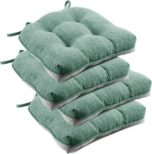 Indoor Chair Cushions for Dining Chairs, Tufted Overstuffed Textured Memory Foam