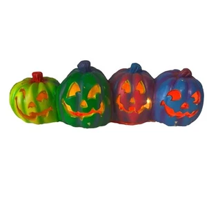 1995 Trendmasters Jack O Lantern 4 Kürbisse 20 Zoll gefärbt Halloween beleuchtet Vintage - Bild 1 von 8