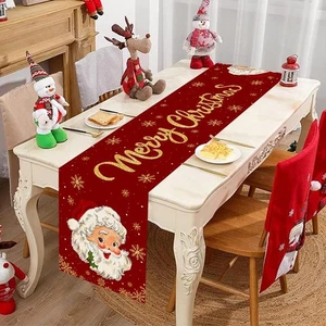 Weihnachtsmann Weihnachten Tischläufer Xmas Tischdeko Flagge Neujahr Geschenk - Bild 1 von 33