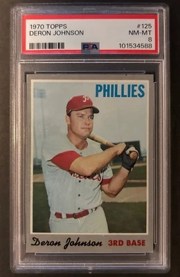 1970 Topps #125 Deron Johnson Philadelphia Phillies — PSA 8 — Fresh Grade - Image 1 of 2