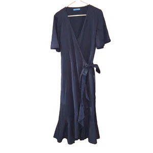 Maxi Vestido Para Mujer J.Mclaughlin Azul Aurora Mezcla de Lino Envolvente Talla Grande Boho Fluido - Imagen 1 de 8