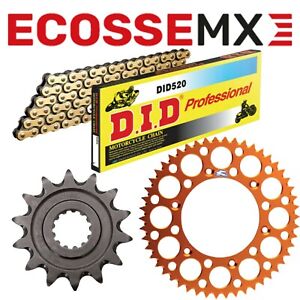 KTM SXF350 EXCF350 Gold Renthal R1 Chain And Supersprox Stealth Sprocket Kit