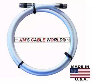JIMS CABLE WORLD 6 Inch thru 25 Foot White Digital 75Ω RG~6 Coaxial Coax Cable - Picture 1 of 29