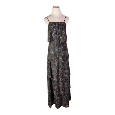 Vintage 1970s Murray's Place by Nansil Size 9/10 Black Polkadot Tiered Dress - Image 1 of 4