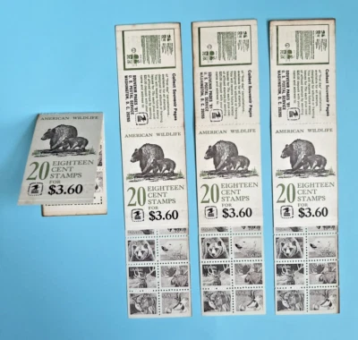 #BK137 American Wildlife | 4 Booklets of  20 = 80 (18¢) Stamps FV$14.40 - Image 1 of 4
