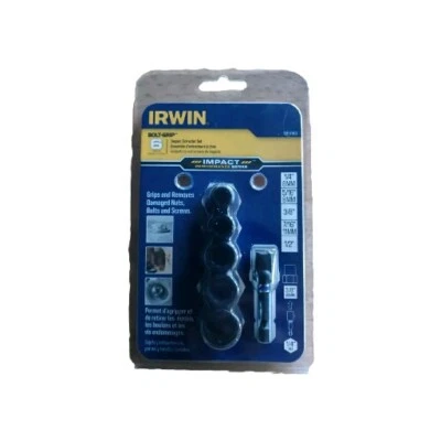 Irwin Impact Deep Well Bolt Grip 3/8 Square Drive 6-Pc Extractor Set USA 1859143 - Image 1 of 4
