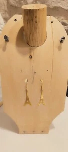 boucles d'oreilles fantaisie n38 tour eiffel dorees - Picture 1 of 1