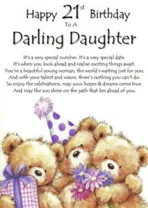 Happy 21st Birthday Darling Daughter - A5 Karte Tochter Geburtstag besondere Liebe - Bild 1 von 3