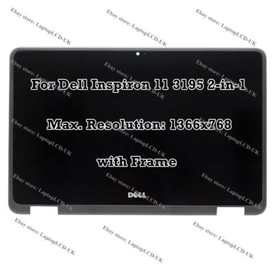 11.6" For Dell Inspiron 3195 HD 1366x768 LCD Display Touch Screen Assembly Frame - Image 1 of 4