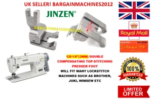 CD/1/8"(3MM) DOUBLE COMPENSATING TOP PRESSER FOOT INDUSTRIAL SEWING MACHINE PART - Picture 1 of 3