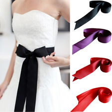 Satin Ribbon Wedding Dress Belt Bridal Sash Bow Belt 4cm Wide Waistband Bowknot+