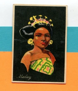 1929 MAJOR DRAPKIN & CO. CIGARETES GIRLS OF MANY LANDS TOBACCO CARD #31 MALAY - Picture 1 of 2