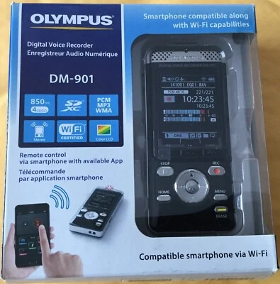 OLYMPUS Digital Solutions DM-901 Voice Recorder with 4 GB Built-In-Memory, NEW - Image 1 of 4