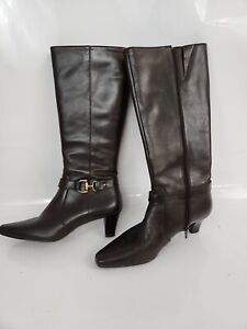 Anne Klein iflex  tall brown leather boots 7.5 m EUC