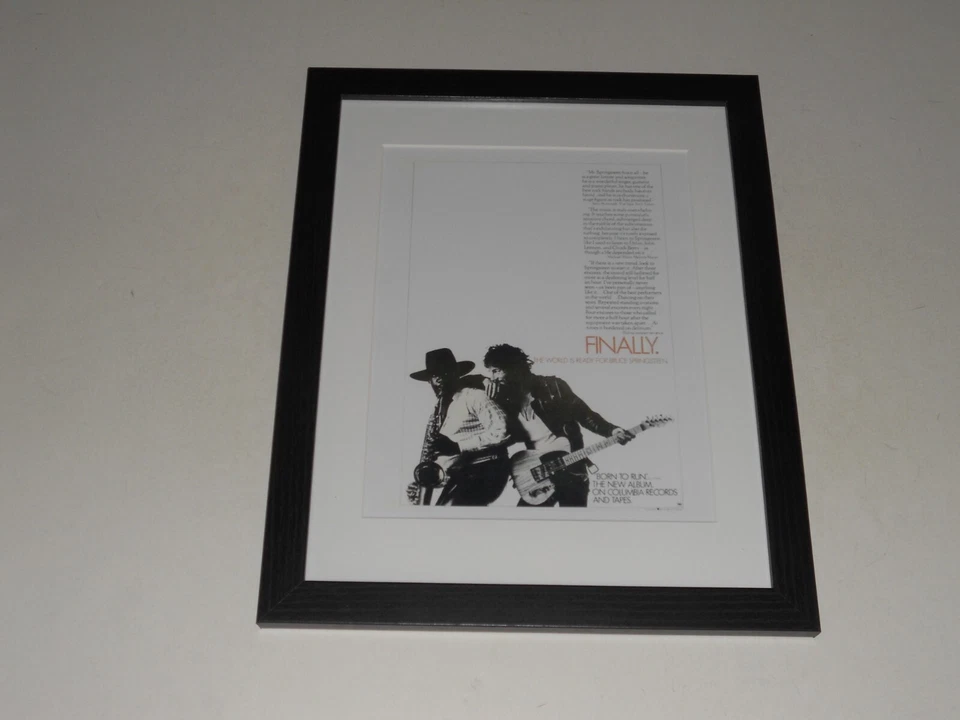 Framed Bruce Springsteen/Clarence Clemons Born to Run Record Ad 1975 14" by 17" - Image 1 of 1