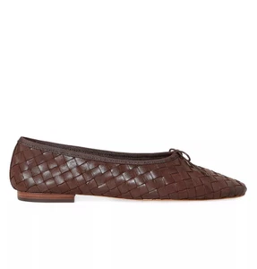 $330 LOEFFLER RANDALL LANDRY WOVEN BALLET FLAT CHOCOLATE LEATHER 9.5 (MG3) - Picture 1 of 6
