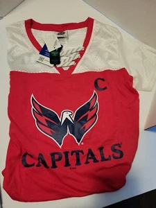 Washington Capitals Womens Laced Up V NECK SMALL 4/6 - Picture 1 of 3