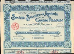 Société Sucrière & Agricole de la GUYANE FRANÇAISE (GUYANE) (J) - Bild 1 von 1