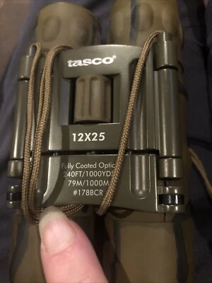 Tasco camo binoculars 12x25 Model 178BCR Fully coated optics -240ft/1000yds - Image 1 of 4