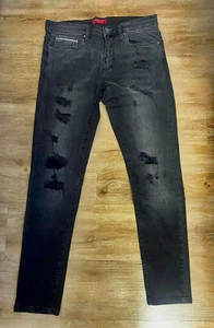 GUESS Men’s Distressed Black Skinny Jeans – Street Edge Style (SIZE US 31) - Picture 1 of 5