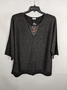 Avenue Damen Plus Schwarz/Silber Metallic Schimmer Pullover Sweater Gr. 18/20 - Bild 1 von 7