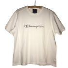 Champion Womens White T-Shirt Size Small Short Sleeve Embroiderd Round Neck Tee