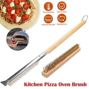 21 Inch Pizza Oven Brush with Long Stainless Steel Cleaning Brush Kitchen Handle - Picture 1 of 16