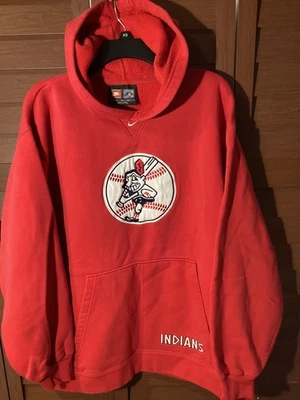 VTG Rare Clevland Indians Nike  Center SwooshHoodie Size XL - Image 1 of 4