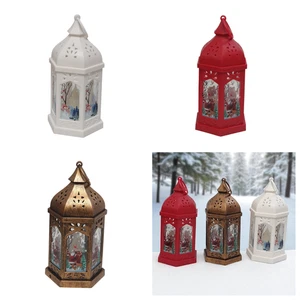 Festliche LED Laterne 18cm Weihnachtsdeko Lichter - Rot Weiß Bronze Einzeln/Set - Bild 1 von 16