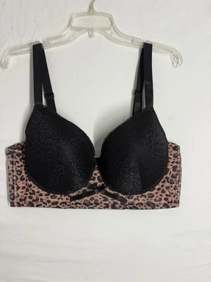 Sexy Sujetador Estampado Animal 42 C Negro Fucsia Por Secret Encaje Negro Foto 1 de 4